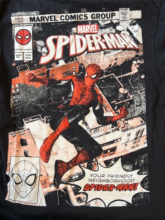 Marvel Other - Marvel Black Tee with Red & White Logo Spiderman M
